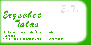 erzsebet talas business card